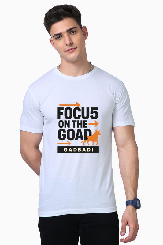 Gadbadi Focu5 on the Goad T-Shirt – Supima Cotton Typo Graphic Tee (160 GSM)