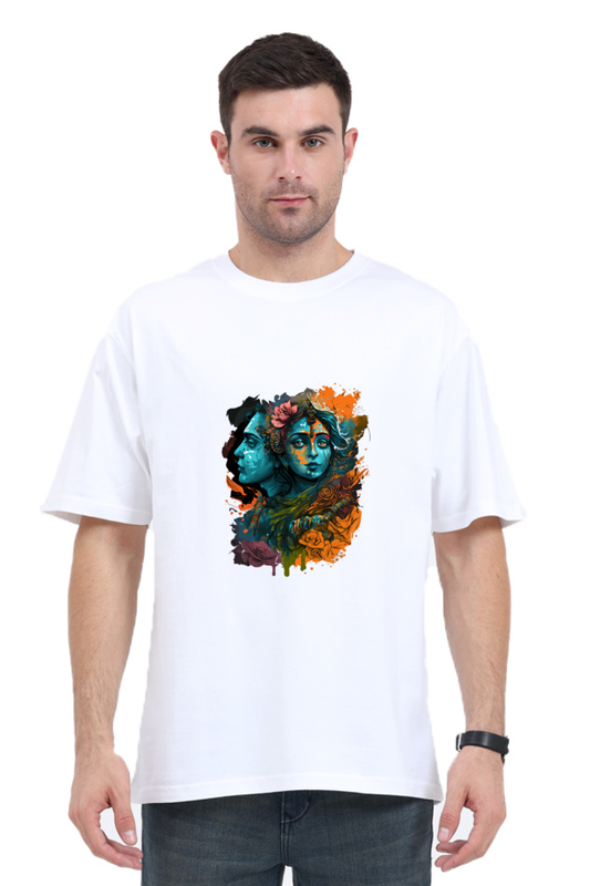 Radha Krishna Oversized T-Shirt – Mystic Bond Art