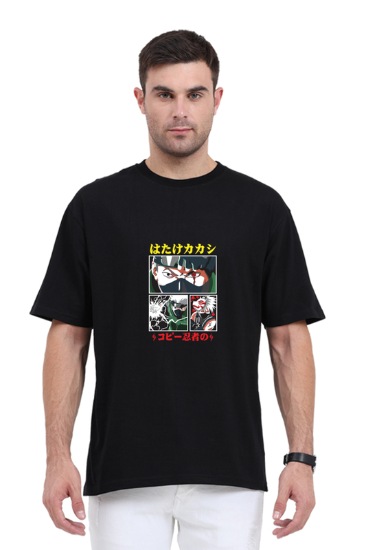 Oversized Kakashi Hatake T-Shirt – Heavyweight Cotton Anime Streetwear