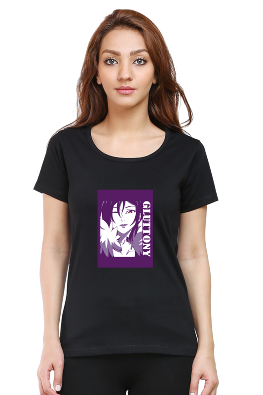 Gluttony Anime Women’s T-Shirt – Purple Aesthetic Manga Tee