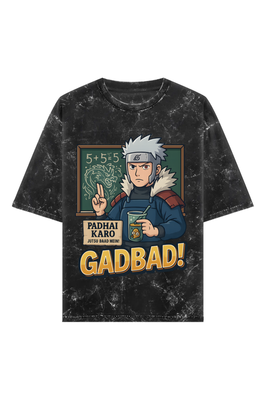 Gadbadi Acid Wash Tee – Tobirama Math Fail
