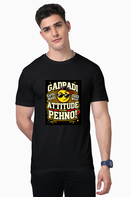 Gadbadi Attitude Pehno T-Shirt – Supima Cotton Graphic Tee (160 GSM)