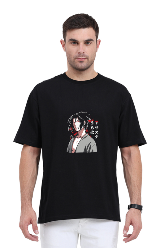 Oversized Sasuke Uchiha T-Shirt – Heavyweight Cotton Anime Streetwear